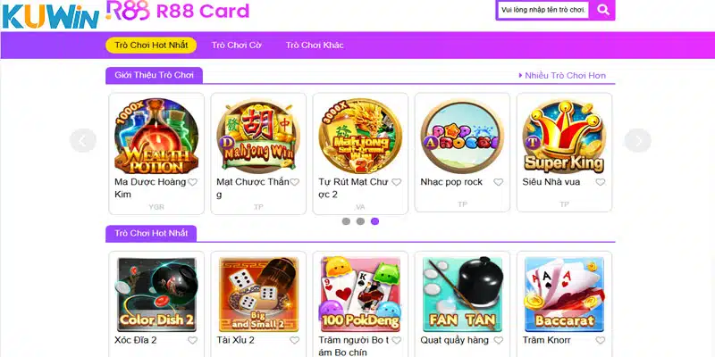 R88 là nhà cung cấp hợp tác chiến lược với game bài Kuwin